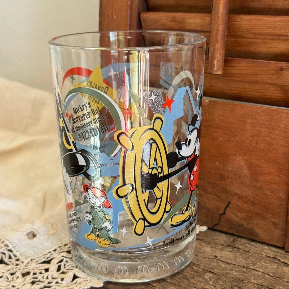 McDonalds Disney 100 Years of Magic Glass Mickey Mouse Steamboat Willie 2002